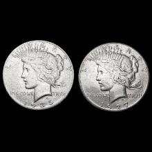 [2] Peace SilveDollars [1927, 1935-S] CLOSELY UNCIRCULATED
