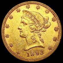 1893 $10 Gold Eagle CLOSELY UNCIRCULATED