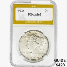 1934 Silver Peace Dollar PGA MS63