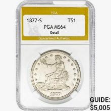 1877-S Silver Trade Dollar PGA MS64 Detail