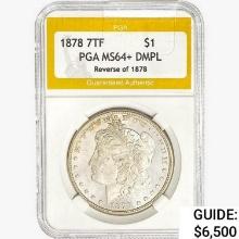 1878 7TF Morgan Silver Dollar PGA MS64+ DMPL REV 78