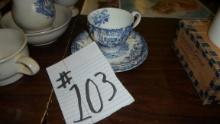 english china, two saucers and a tea cup by johnson bros england