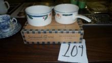 stoneware, savannah grove soup bowls lot of two new with the box