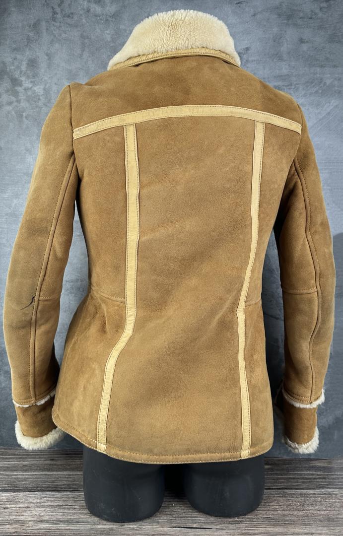Vintage Suede Leather Shearling Jacket