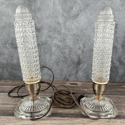 Art Deco Bullet Torpedo Boudoir Vanity Lamps