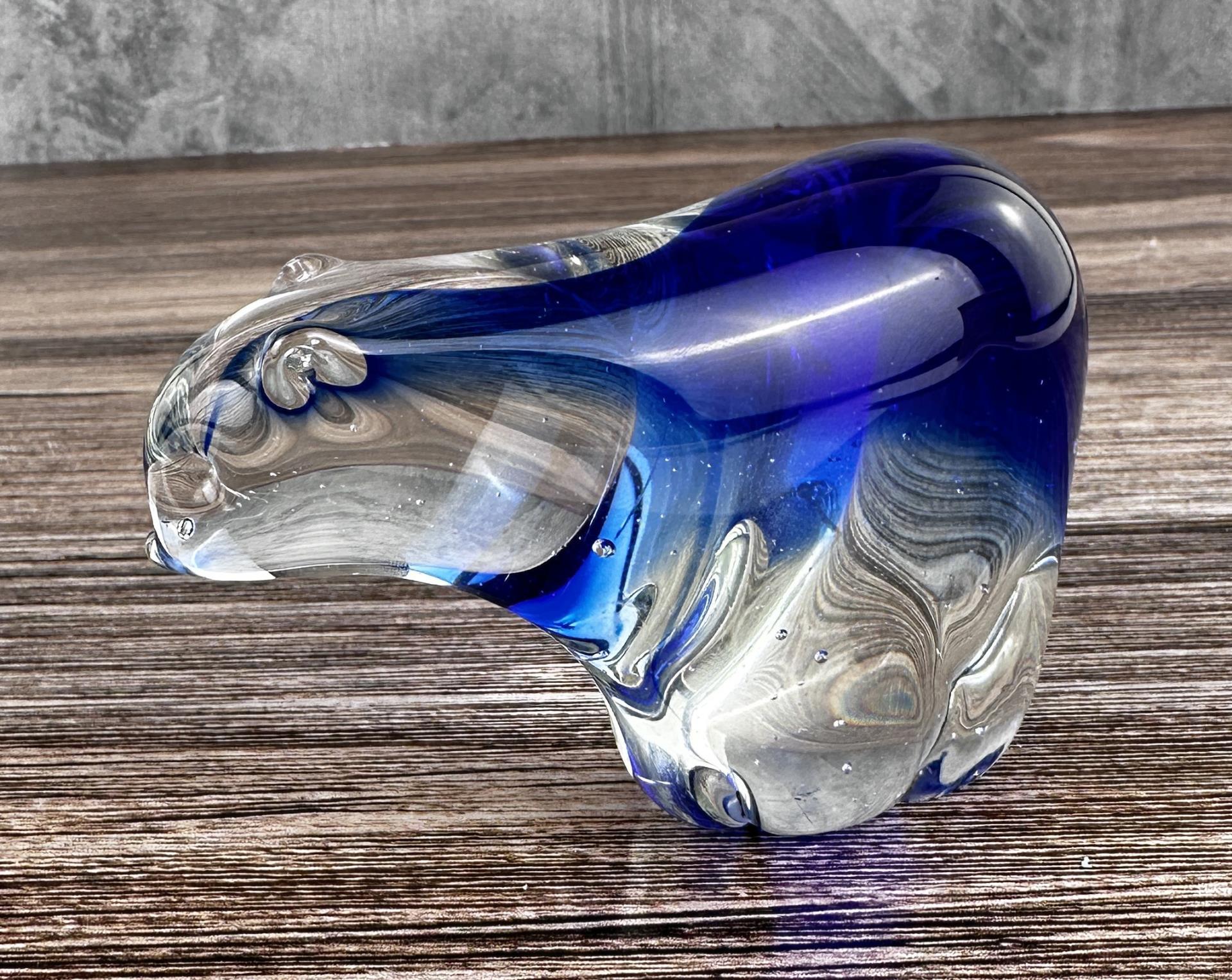 Art Glass Polar Bear Paperweight