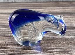 Art Glass Polar Bear Paperweight