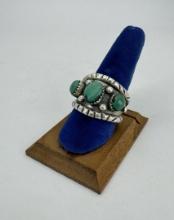 Old Pawn Navajo Sterling Turquoise Ring