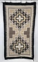 Navajo Indian Two Grey Hills Blanket Rug