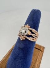 14k Rose Gold Diamond Ring Set
