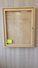 WOOD PLEXIGLASS CABINET 24 X 30 MISSING KEY