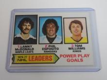 1977-78 TOPPS HOCKEY LANNY MCDONALD PHIL ESPOSITO TOM WILLIAMS POWER PLAY GOALS