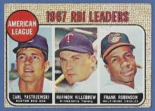 1968 Topps #4 RBI Leaders Carl Yastrzemski Harmon Killebrew Frank Robinson