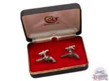 Two Vintage Sets Colt Python 357 Revolver Cufflinks Gold & Silver Plated