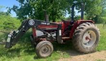 International 784 Tractor w/ Bush Hog 2426 QT Loader, Bucket & Bale Spear