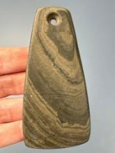 3 1/2" Banded Slate Pendant, Ex: Dorothy Middleton, Found in Essex Co., NJ, Ex: Walt Podpora