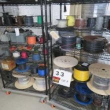 (2) Racks w/Contents:  Spools of Electrical Wire