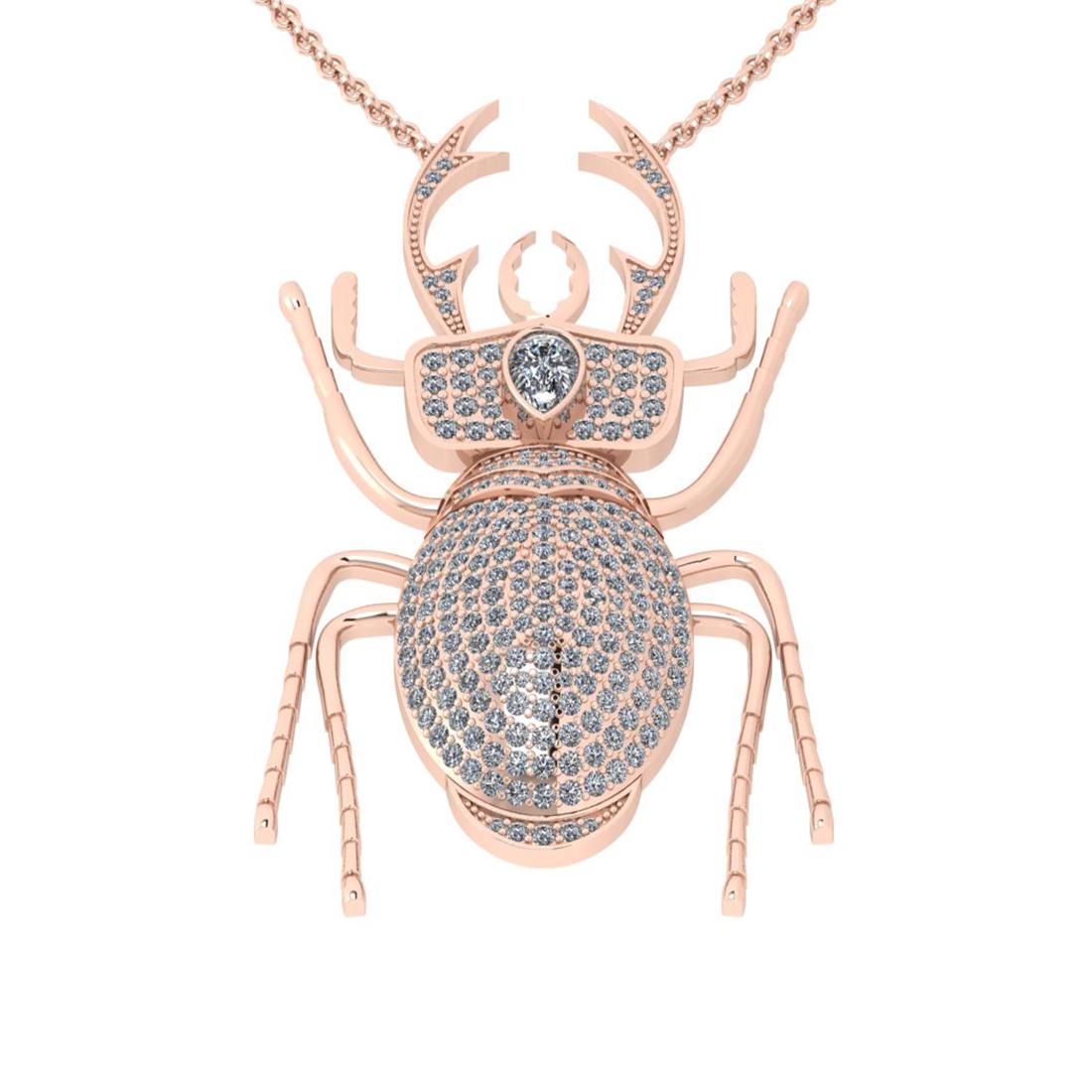 2.75 Ctw SI2/I1 Diamond 14K Rose Gold Creature Necklace