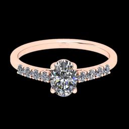 0.98 Ctw VS/SI1 Diamond 14K Rose Gold Vintage Style Ring