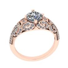2.15 Ctw SI2/I1 Diamond Style 14K Rose Gold Vintage Style Ring