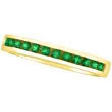 Channel-Set Emerald Band Stackable Ring 14k Yellow Gold 1.40ctw