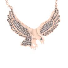 1.37 Ctw SI2/I1 Diamond 14K Rose Gold Eagle pendant necklace