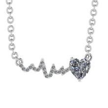 0.45 Ctw Diamond 14K White Gold Style Valentine Day theme Pendant Necklace