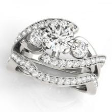 CERTIFIED 18KT WHITE GOLD 1.48 CTW J-K/VS-SI1 DIAMOND BRIDAL SET