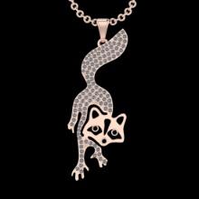 0.82 Ctw SI2/I1 Diamond 14K Rose Gold pendant necklace