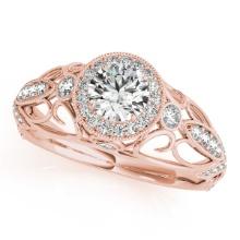 CERTIFIED 18K ROSE GOLD 1.20 CTW J-K/VS-SI1 DIAMOND HALO ENGAGEMENT RING