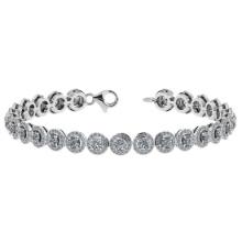 4.59 Ctw SI2/I1 Diamond Style Prong Set 18K White Gold Tennis Bracelet