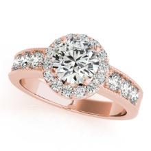 CERTIFIED 18K ROSE GOLD 1.70 CTW J-K/VS-SI1 DIAMOND HALO ENGAGEMENT RING