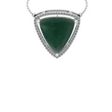 24.80 Ctw SI2/I1 Green Aquamarine And Diamond 14K White Gold Vintage Style Pendant