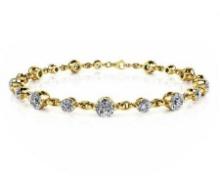 14K YELLOW GOLD 5 CTW G-H SI3/I1 DIAMOND AND CHAIN LINK BRACELET