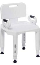 Drive Medical RTL12505 Handicap Bathroom Bench with Back and Arms