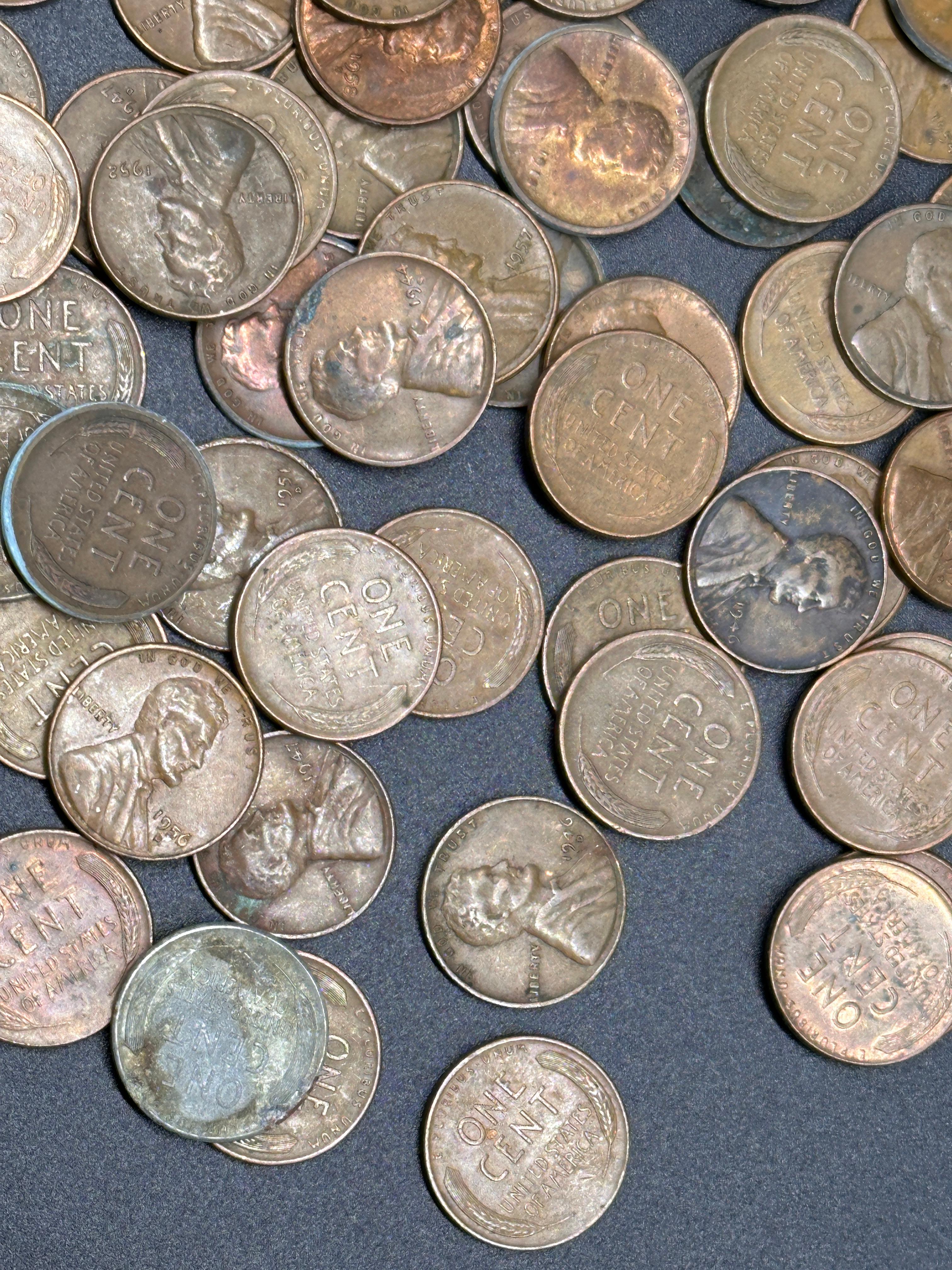 Collection of Wheat Pennies