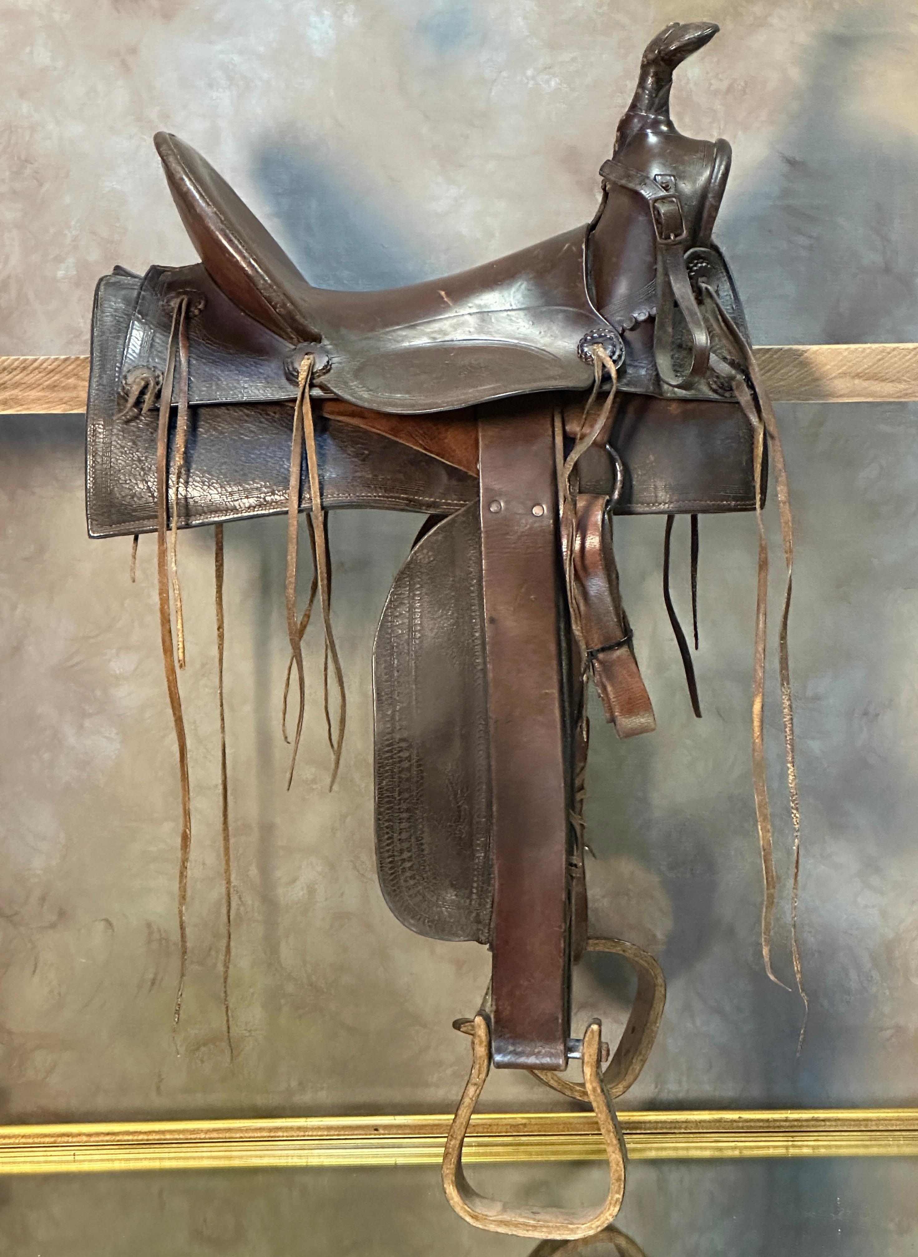 Large Leather Ranch Saddle