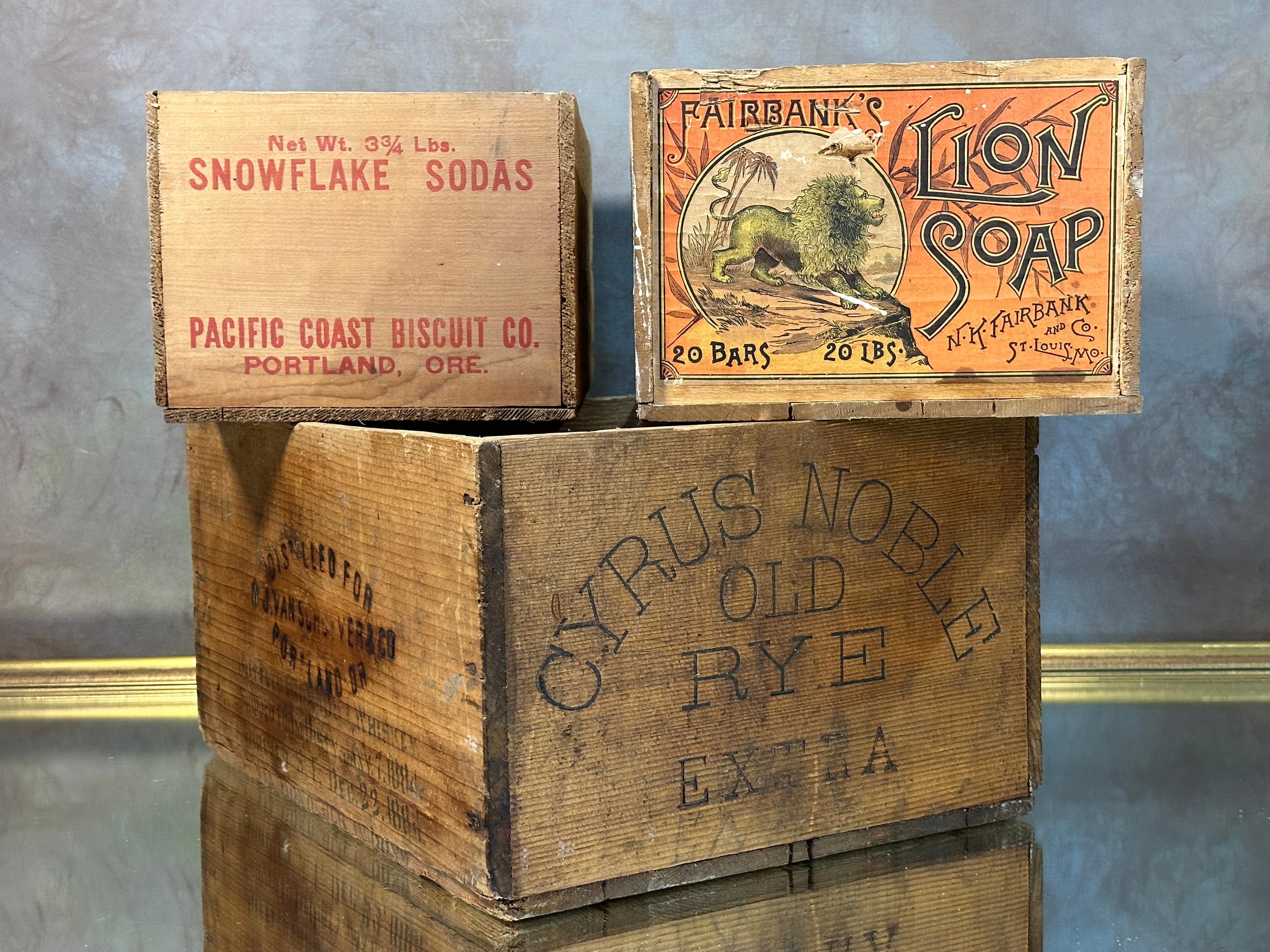 Vintage Wood Advertising Crates