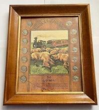 10.5"x12.5" Framed The Way West Commemorative Buffalo Nickel Collection (14-coins)
