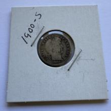 1900-S BARBER DIME COIN