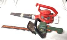 Electric Black and Decker Hedge Trimmer & Electric Toro Blower