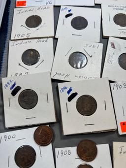 Large batch of asst. Indianhead Cents, approx 30 total coins, various dates, see all pics