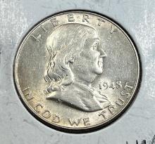 1948 Franklin Half Dollar, 90% Silver