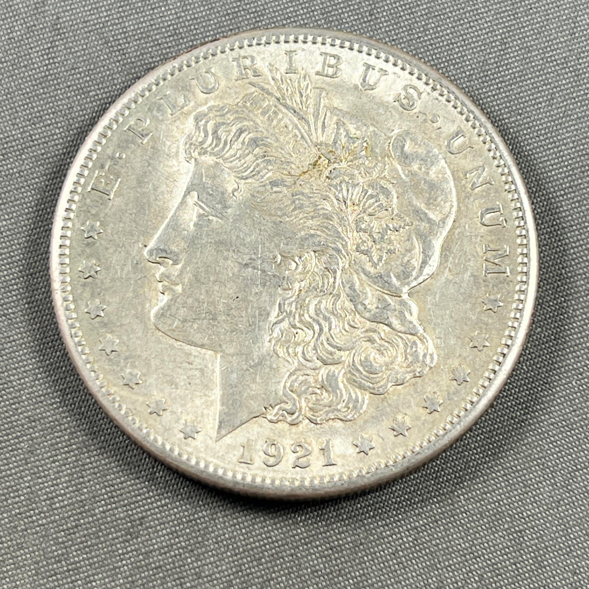 1921-S Morgan Silver Dollar, 90% silver