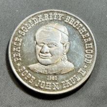 Pope John Paul II One Troy Ounce .999 Silver Round, SIGMA TESTED