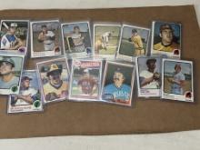 Lot of 13 Baseball Cards - Older, mainly vintage, Evans, Burroughs