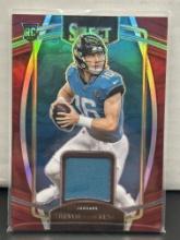 Trevor Lawrence 2021 Panini Select Red Prizm Rookie RC Patch #RSW-TLR