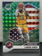 LeBron James 2020-21 Panini Mosaic National Pride Green Mosaic Prizm #247