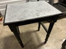 Table Black and Metal Top Small