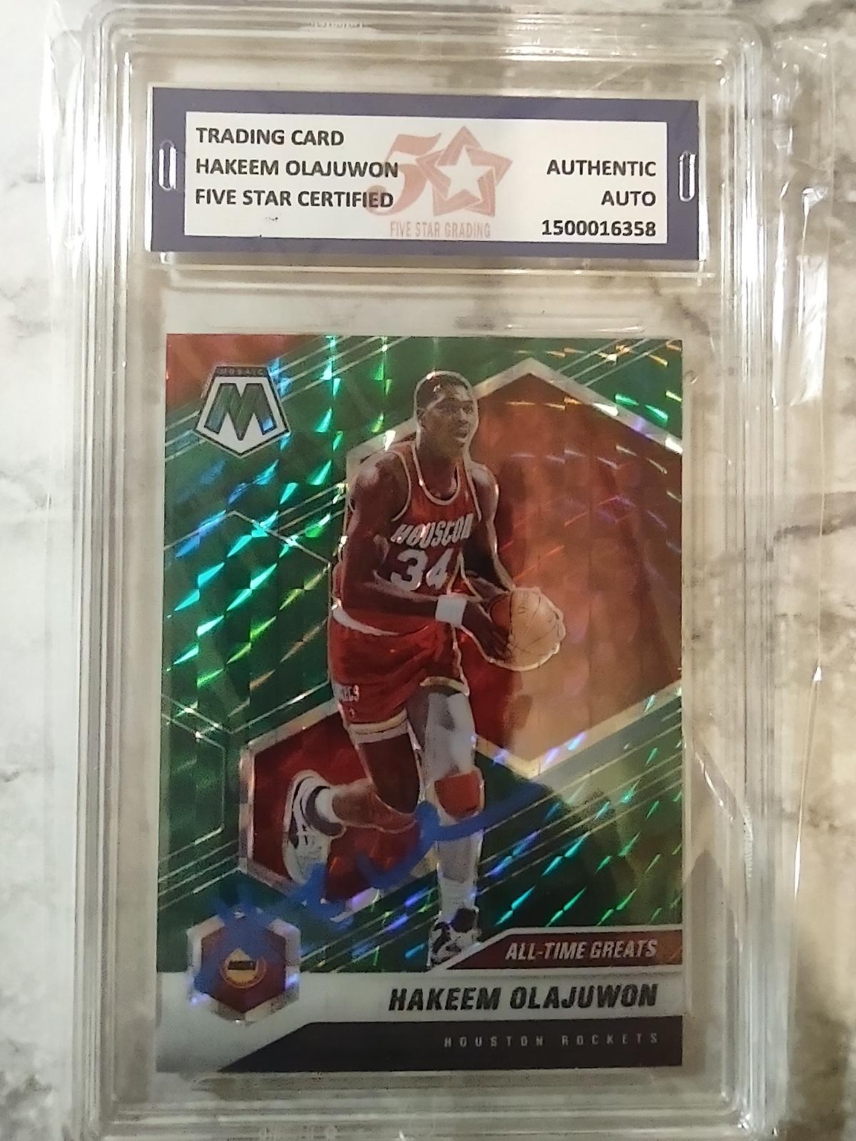 Hand Signed Card Hakeem Olajuwon W/COA